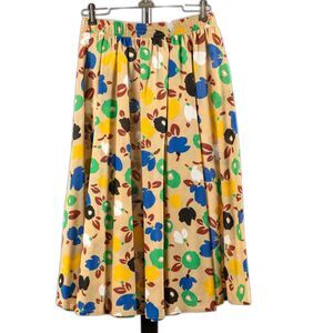 Vintage 70s Eccobay multicolored floral A line skirt size S